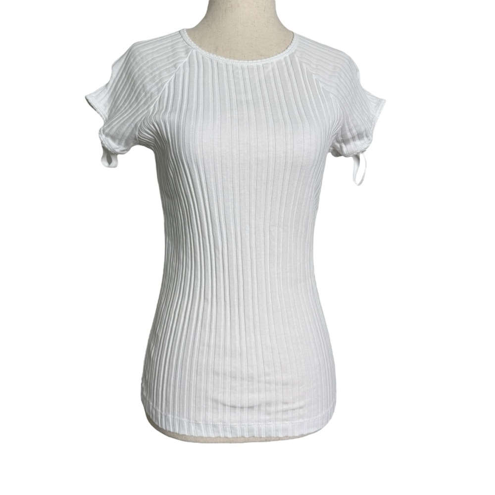 Helmut Lang White Ribbed Top
